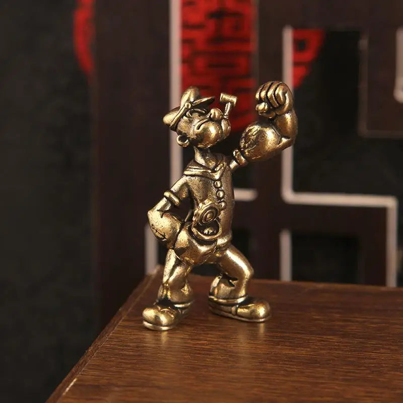Popeye Sailor Man Brass Figurine Desk Decor Ornament 1-2PCS Brass Collectible Figurine Nixie