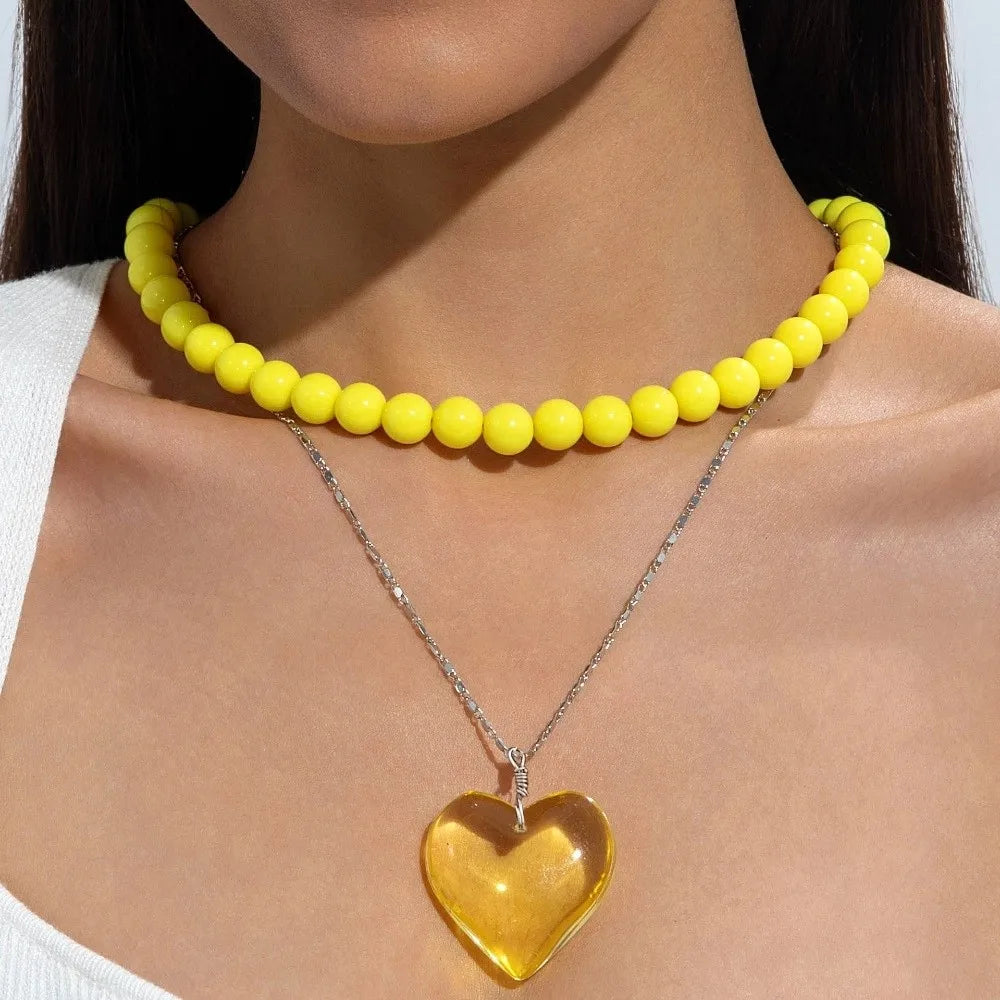 Bold Heart Pendant Necklace – Adjustable Women's Fashion Jewelry