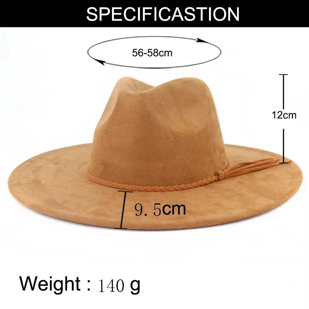 Vegan Suede Wide Brim Fedora Hat – Heart Crown Design