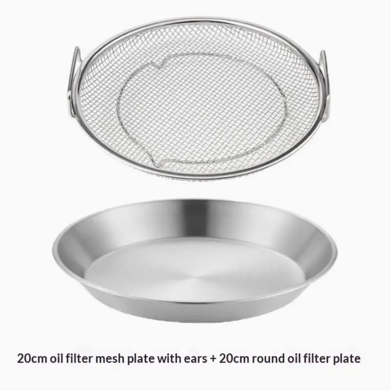 Stainless Steel Oil Filter Tray & Frying Mesh Basket Kitchen Strainer Basket Nixie 19CM