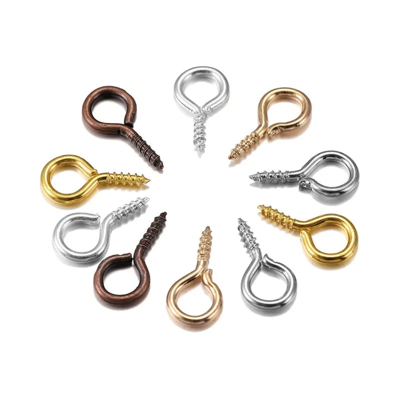 100pcs Mini Screw Eye Pins Eyelets Gold Silver Jewelry Findings DIY Jewelry Findings Nixie