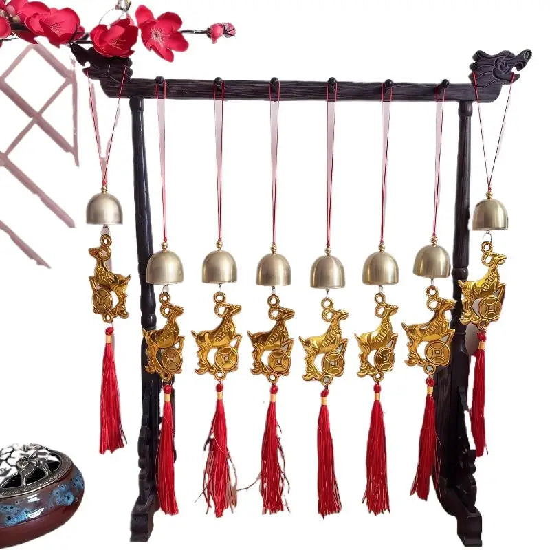 Golden Goat Bell Hanging Ornament – Lucky Red Tassel Décor Festive Hanging Ornament Nixie