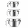 Stainless Steel Mixing Bowls 3-Piece Set with Scale | Kitchen Mixing Bowl Set Nixie 3 PCS
