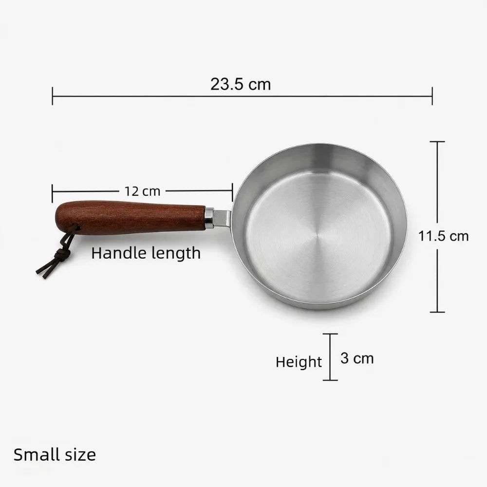 Stainless Steel Nonstick Frying Pan Wood Handle Skillet Nonstick Frying Pan Nixie Small