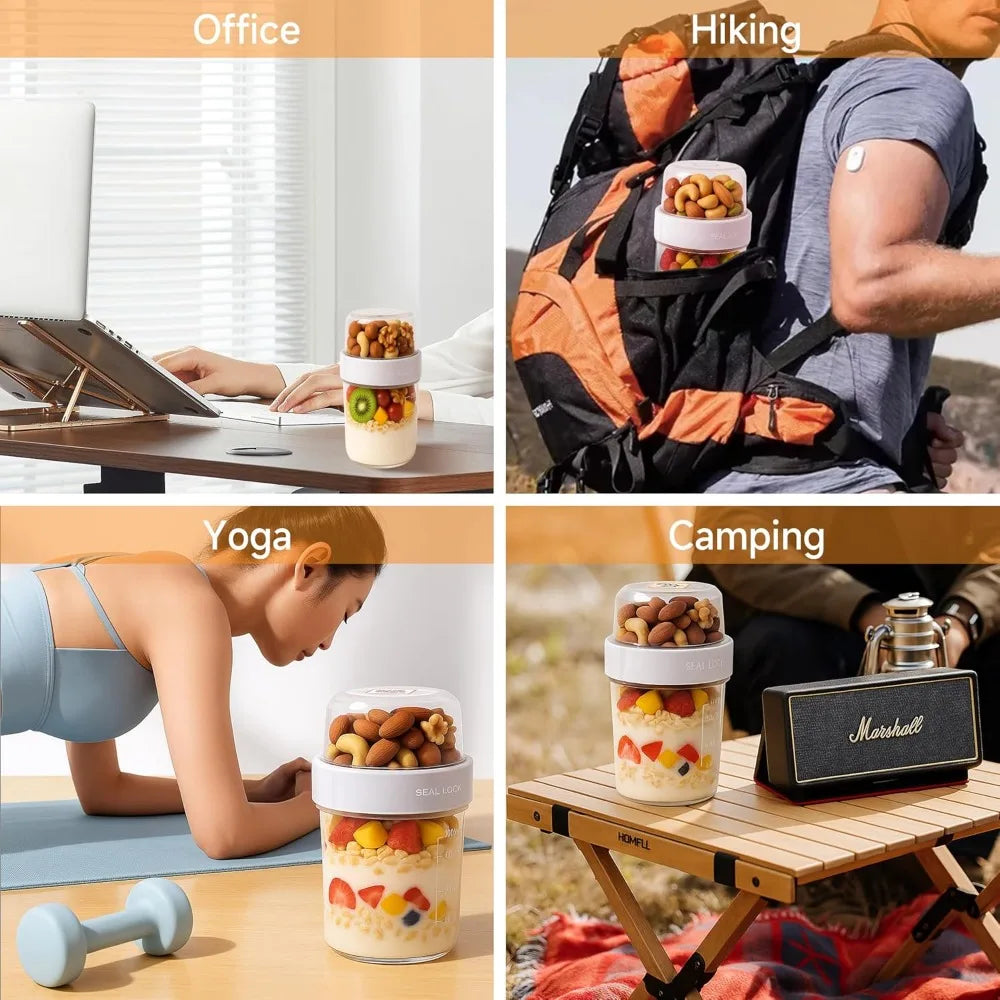 Double Layer Oatmeal Cup Portable Leak-Proof Lunch Container Food Storage Container Nixie