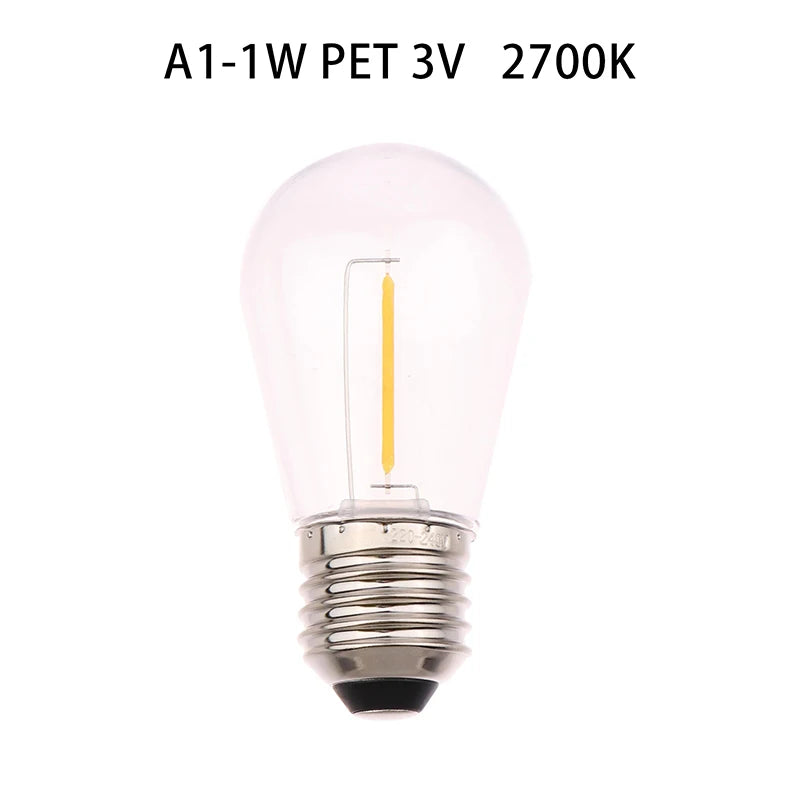 S14 LED Bulb E26/E27 Warm White Shatterproof String Light Bulb LED String Light Bulb Nixie 1W-PET-3V