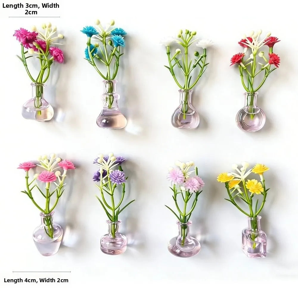 Mini Magnetic Wall Vase with Artificial Flowers – DIY Décor