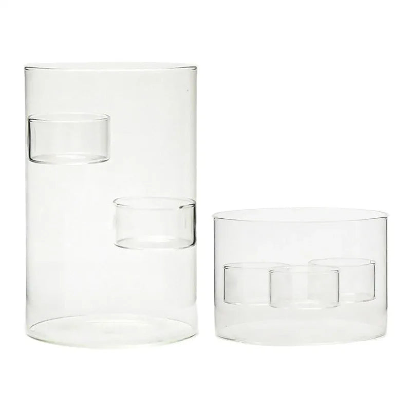 Glass Cylinder Candle Holder for Tea Light | Elegant Decor Glass Candle Holder Nixie