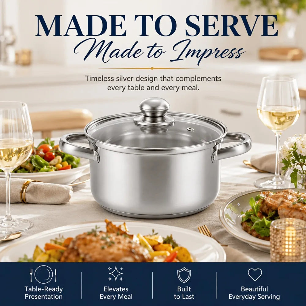 BEQ Stainless Steel Soup Stock Pot – Induction & Gas Safe Soup & Stock Pot Nixie