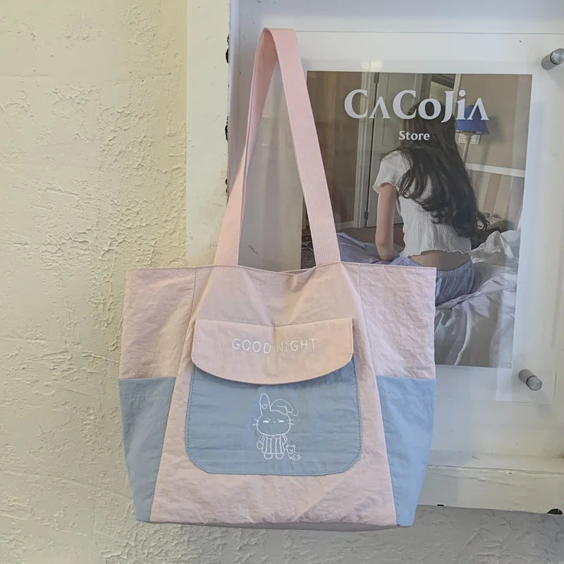Japanese Style Waterproof Shoulder Tote Bag | Large Capacity