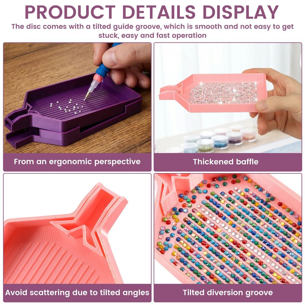 Diamond Painting Tray Kit – Dustproof Lid & Organizer, 2pcs