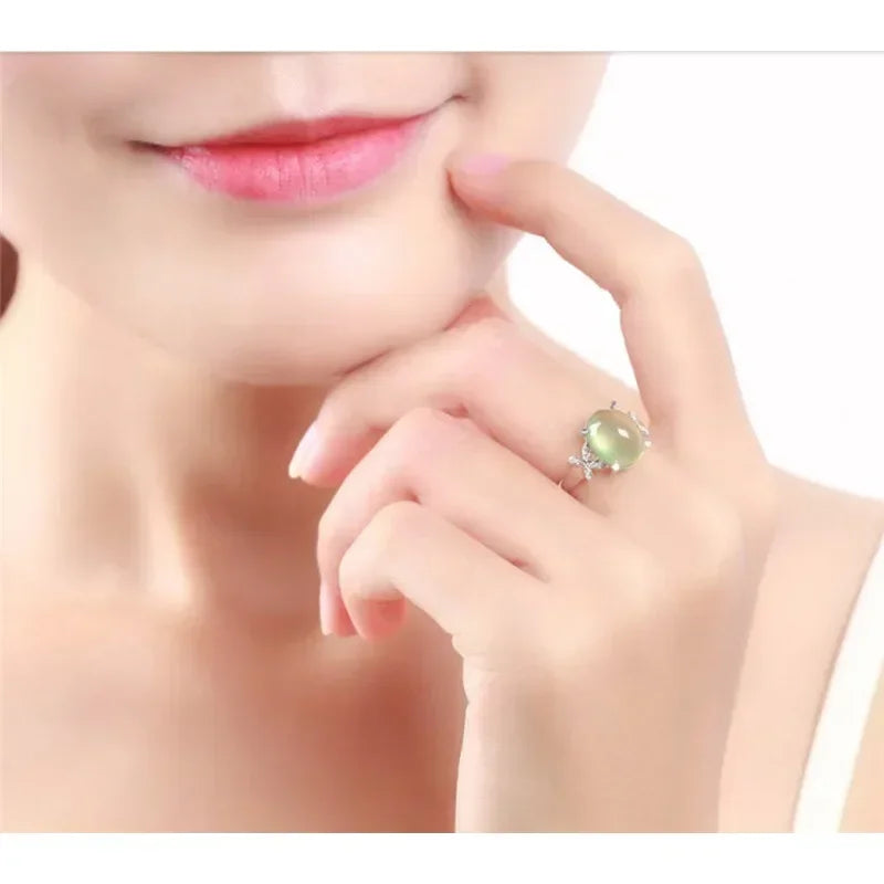 Women's Vintage Silver Butterfly Cat Eye Ring | Sizes 6–10 Fashion Ring Nixie