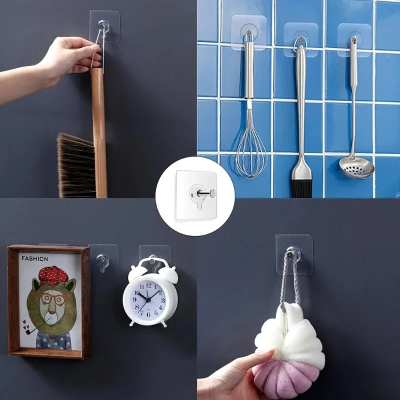 Seamless Self-Adhesive Hooks – No-Drill Wall Hangers (1–20 Pcs) Adhesive Wall Hooks Nixie