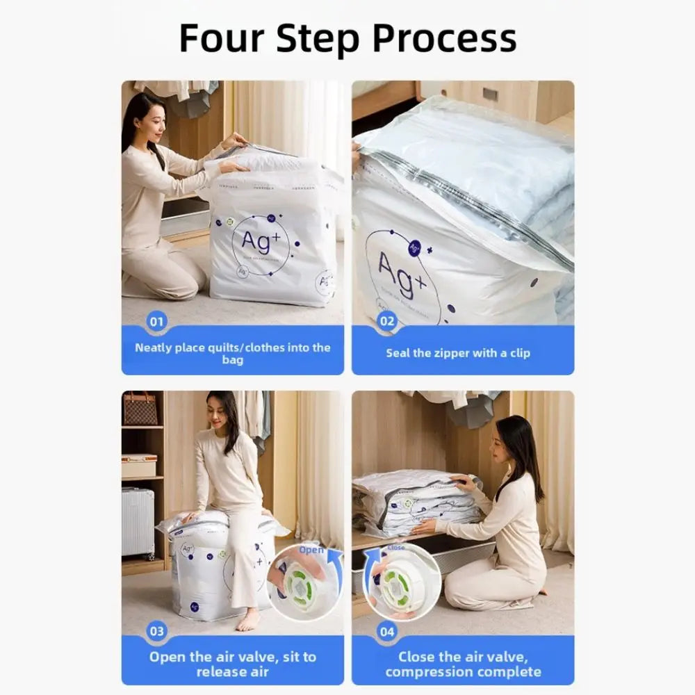 Antibacterial Vacuum Storage Bags No Pump | Large PA+PE