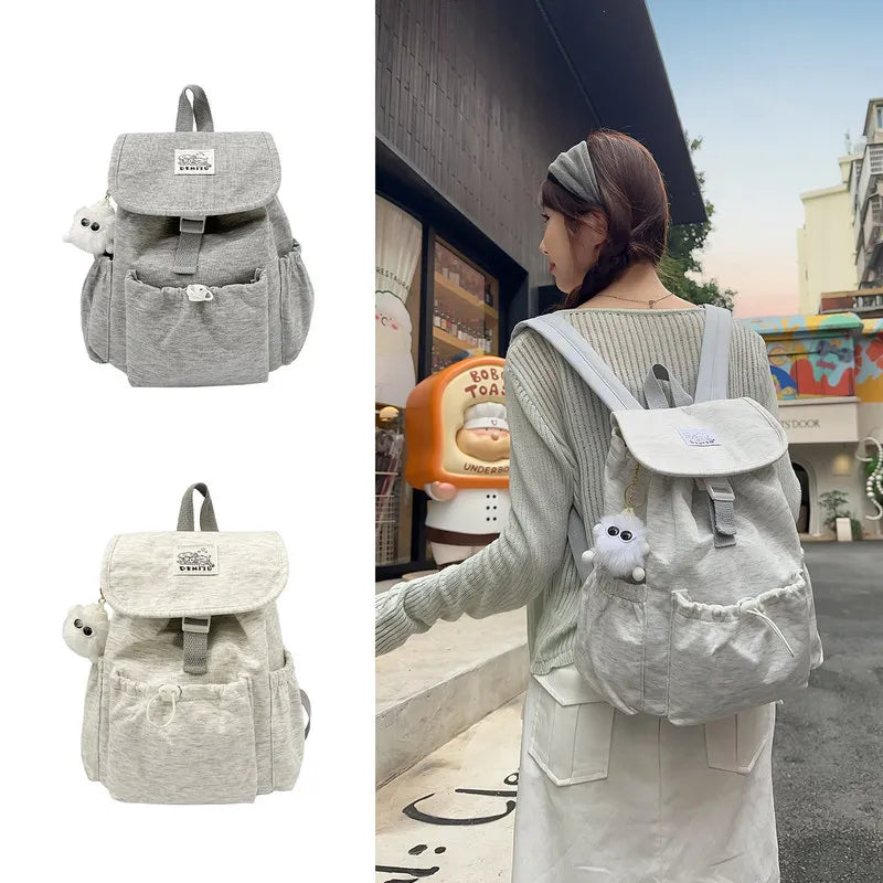 Women's Korean Style Lightweight Drawstring Backpack – Travel Bag