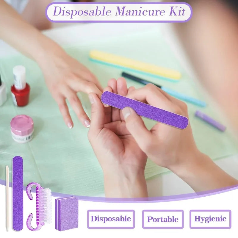 8-Piece Travel Nail Kit – Buffer, File, Brush & Wood Stick Nail Care Kit Nixie