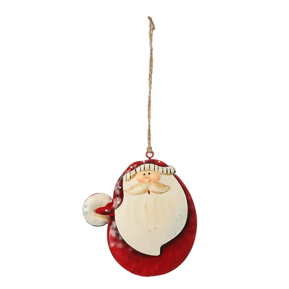 Retro Metal Christmas Ornaments – Angel, Santa & Snowman Pendants