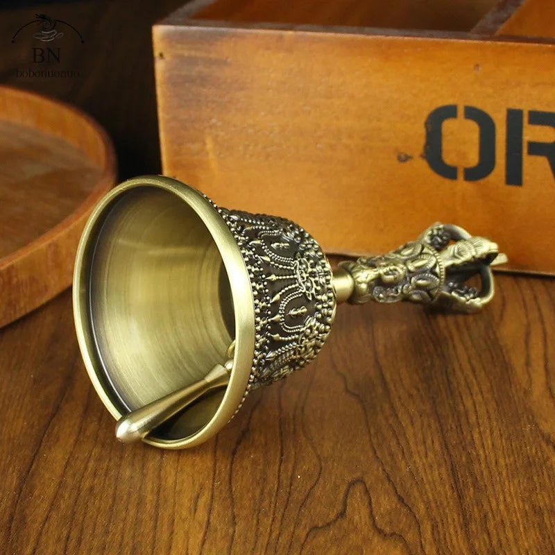 Tibetan Brass Vajra Bell & Dorje Set – Buddhist Meditation Chime Meditation Bell Set Nixie