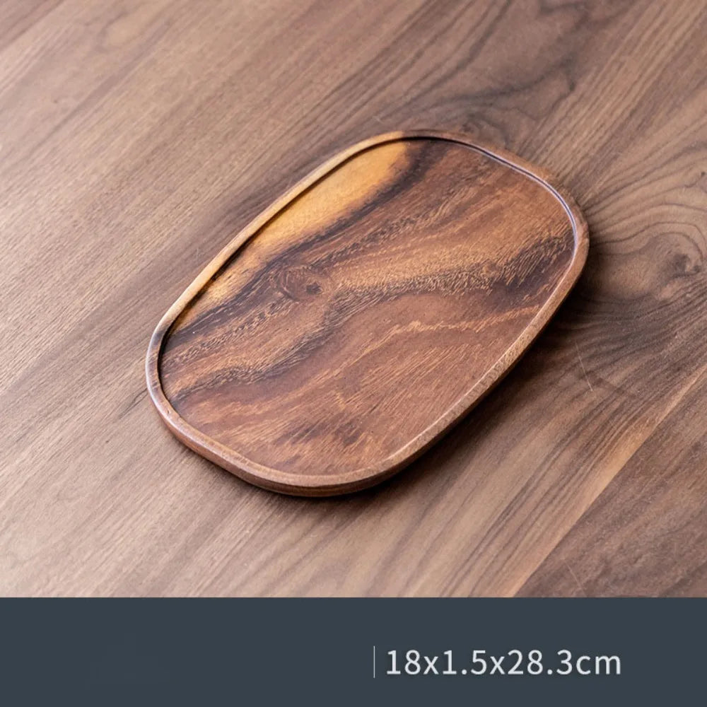 Walnut Wood Leaf Tea Tray – Serving Platter for Snacks & Fruit