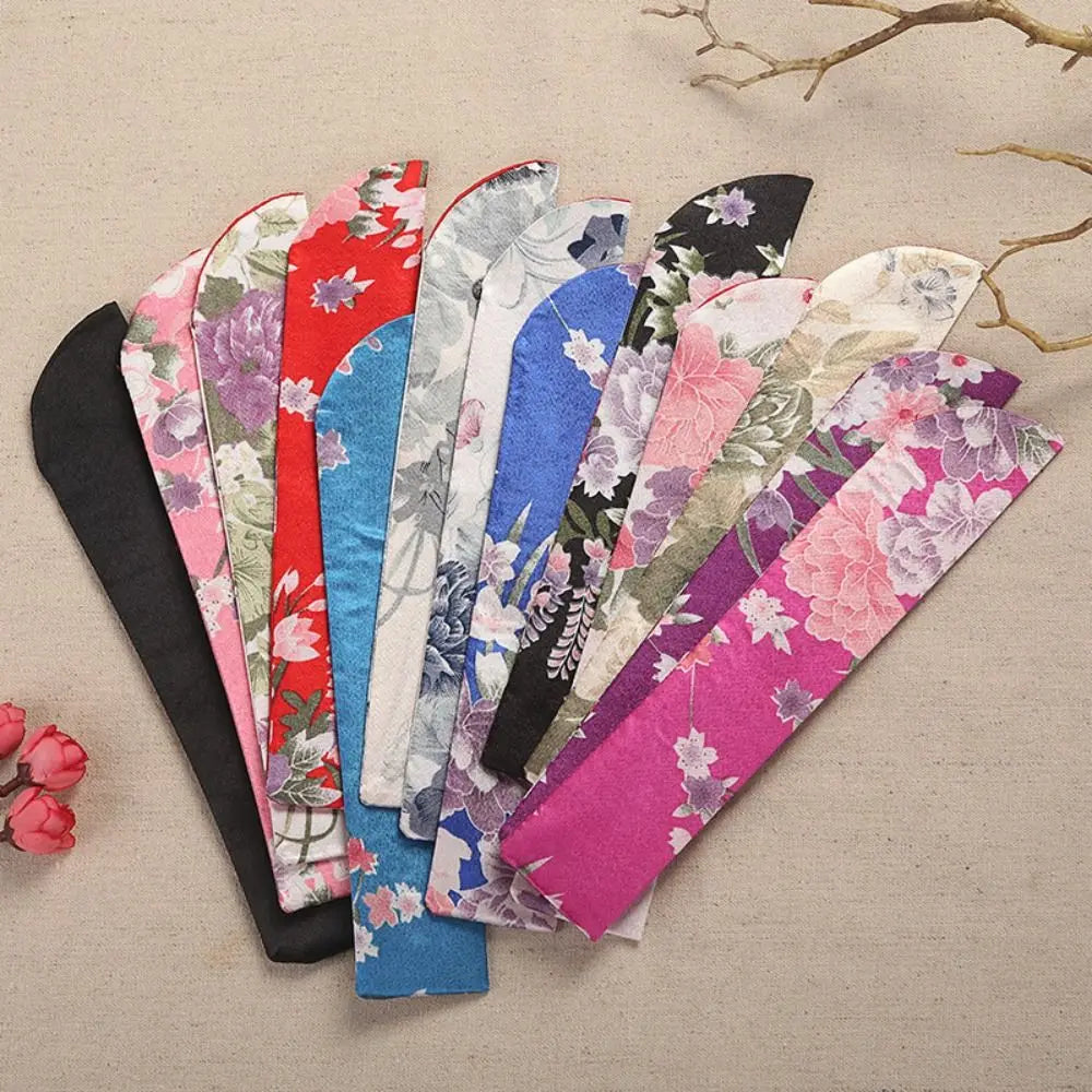 Embroidered Silk Fan Bag – Elegant Folding Hand Fan Pouch Fan Pouch Bag Nixie