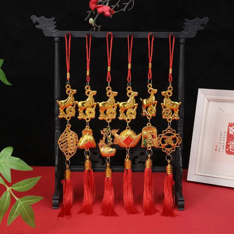 2027 Year of the Goat Chinese New Year Hanging Ornament Red Tassel Holiday Hanging Ornament Nixie
