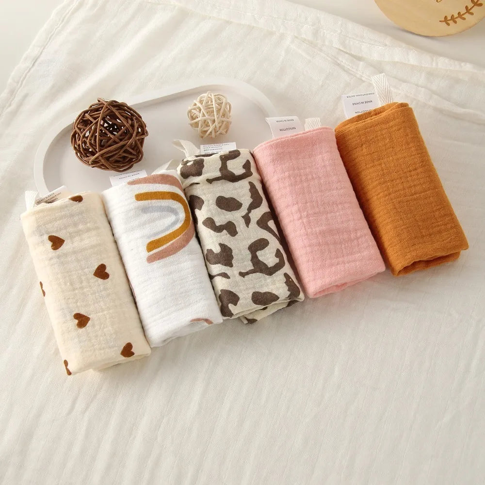 4-Layer Cotton Baby Washcloths – Soft Gauze Burp Cloths 3-5 Pack Baby Washcloths Nixie 2