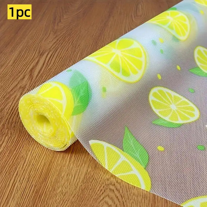 Lemon Pattern Non-Slip Drawer Liner – Waterproof Cuttable EVA Mat Drawer Shelf Liner Nixie A22