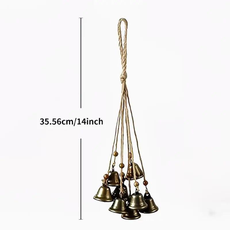 Bohemian Wind Chime Bronze Bells & Wood Beads Boho Garden Decor Boho Wind Chime Nixie A1