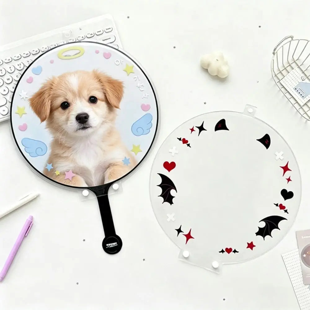 Cartoon PVC K-Pop Uchiwa Fan Protector Cover | Clear Dustproof Case Fan Protector Cover Nixie