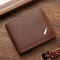 Men's Slim Frosted PU Leather Wallet – Multi-Slot Card Holder Men's Leather Wallet Nixie brown