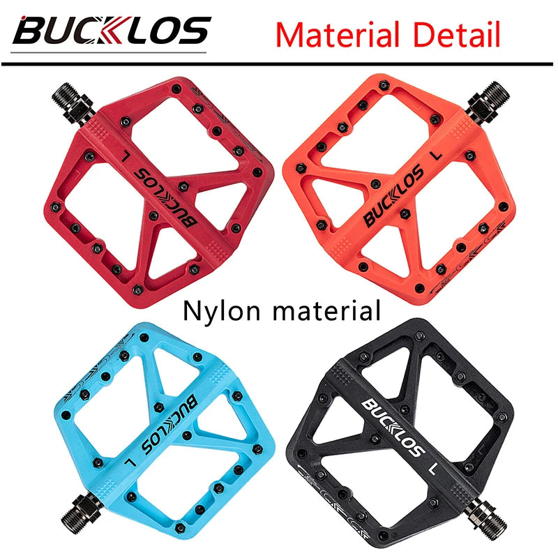 BUCKLOS Flat Bike Pedals DU Bearing MTB BMX Anti-Slip Platform Flat Bike Pedals Nixie