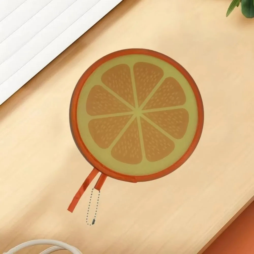 Round Foldable Hand Fan – Cute Fruit Cartoon Portable Design
