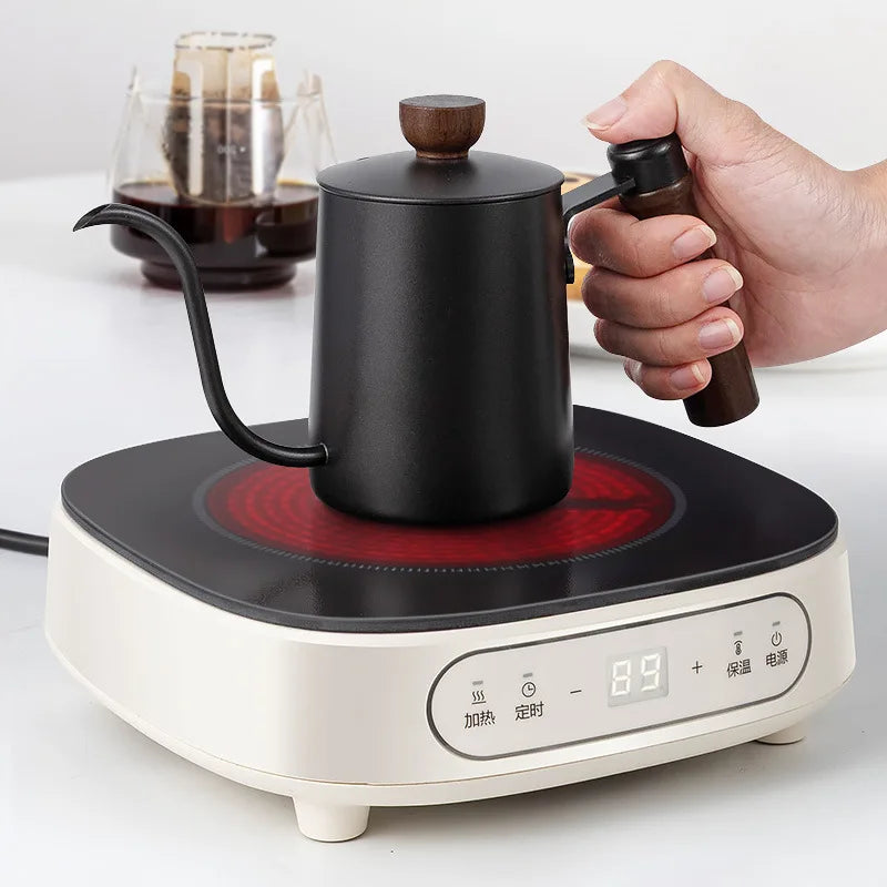 304 Stainless Steel Gooseneck Pour-Over Coffee Kettle | Wooden Handle Pour-Over Coffee Kettle Nixie