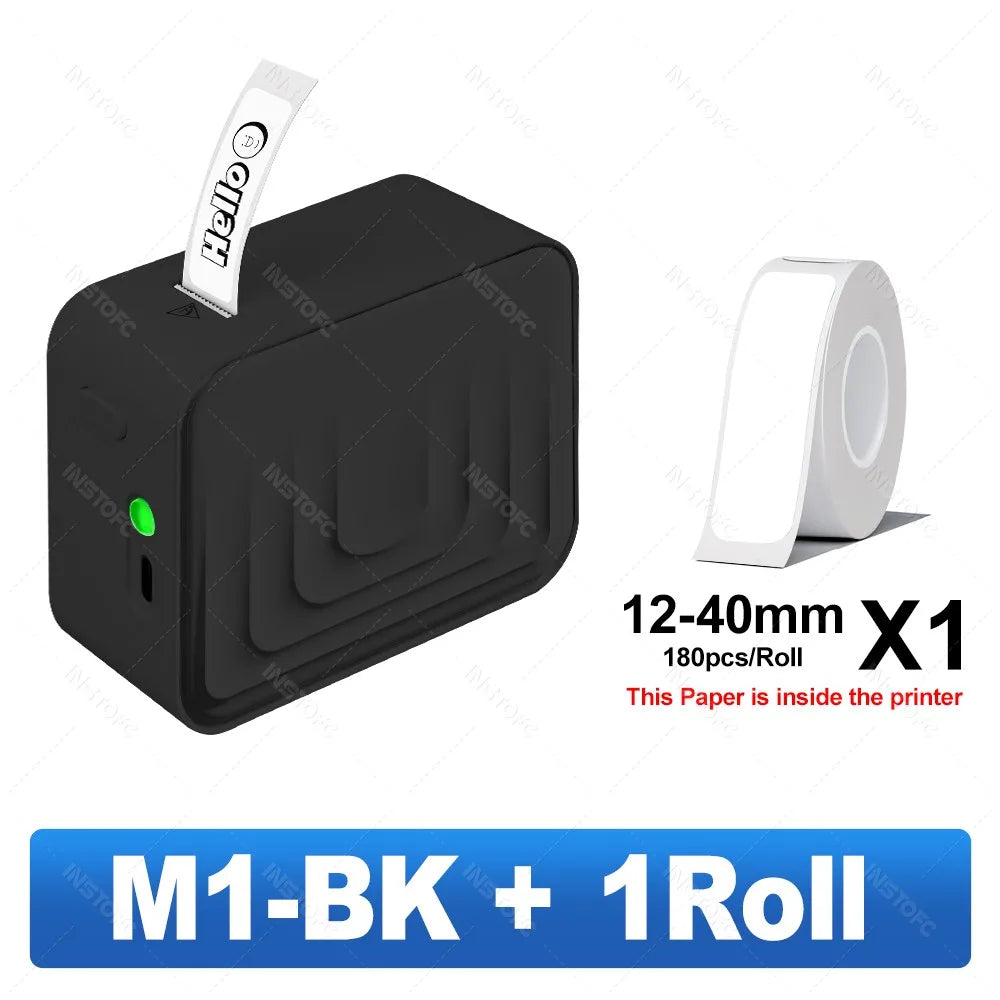MarkLife M1 Mini Bluetooth Thermal Label Printer | Home & Office Thermal Label Printer Nixie black USB Type-C