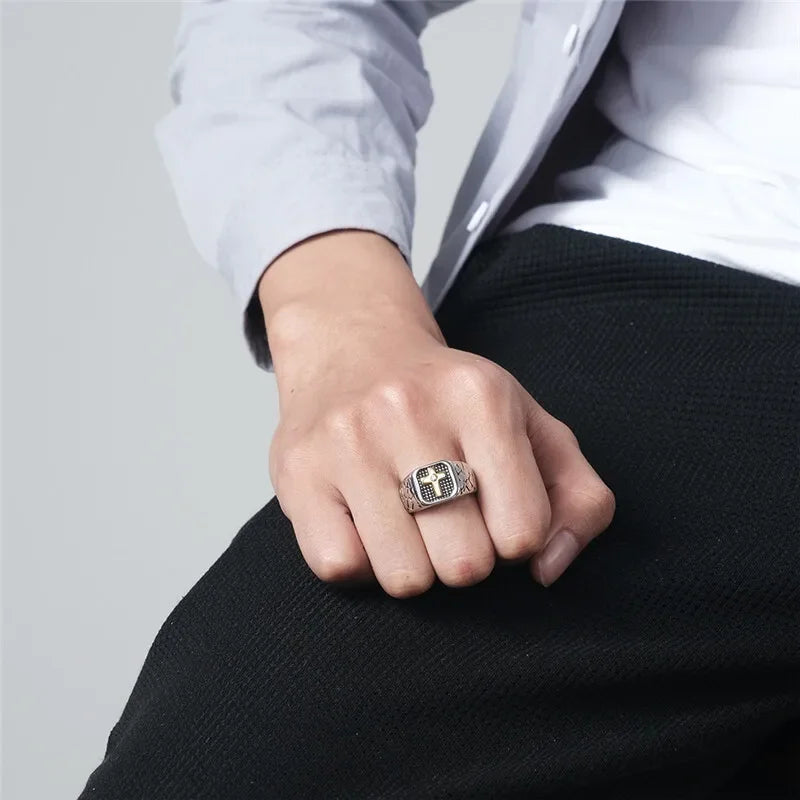 Punk Cross Ring Silver Gold Vintage Unisex Sizes 6–10 Fashion Ring Nixie