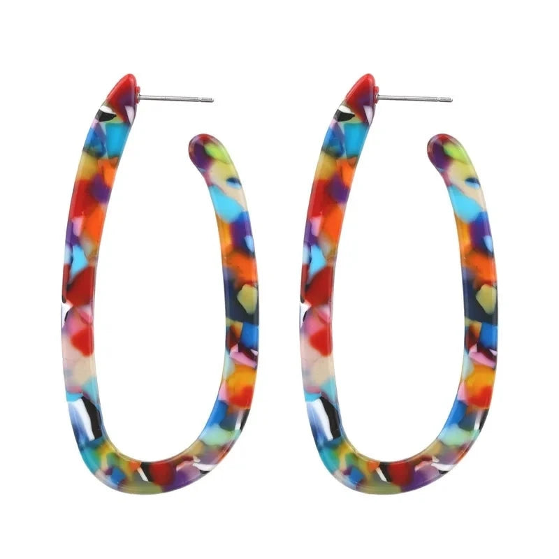 Women's U-Shaped Acetate Drop Earrings – Elegant Fashion Jewelry Drop Earrings Nixie XL1476-4