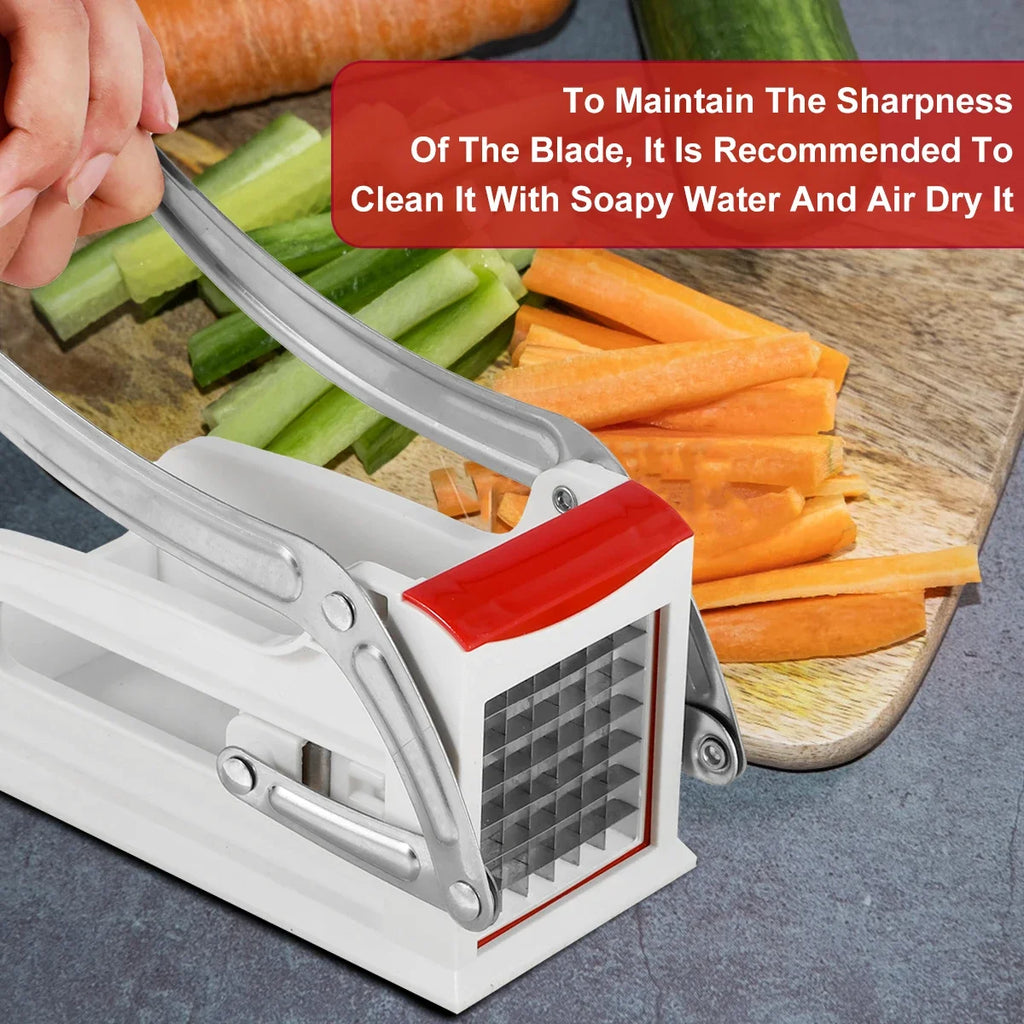 Stainless Steel French Fry Cutter – 25 & 49 Hole Blades French Fry Cutter Nixie