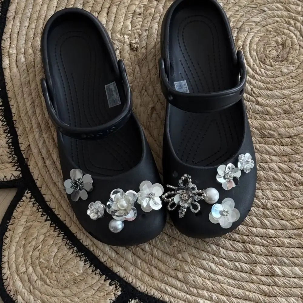 Flower Pearl Shoe Charms – Removable Ballet & Clog Buckles Shoe Charm Accessory Nixie