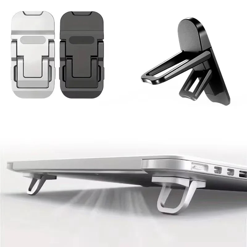 2PCS Foldable Laptop Stand Self-Adhesive Adjustable Notebook Riser