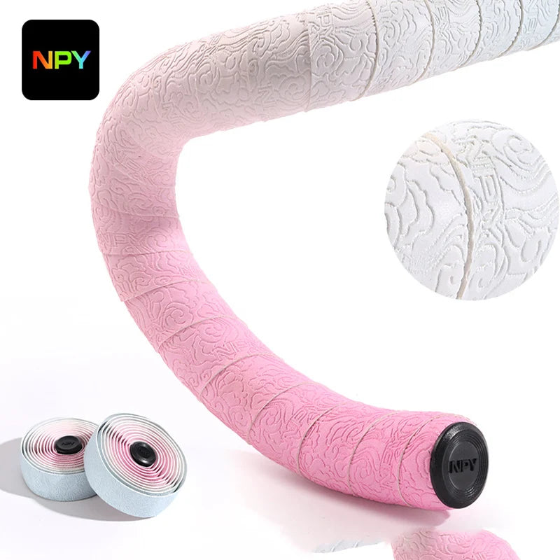 Gradient Road Bike Handlebar Tape – Anti-Slip PU+EVA Bar Wrap Bike Handlebar Tape Nixie PINK-BIANQI