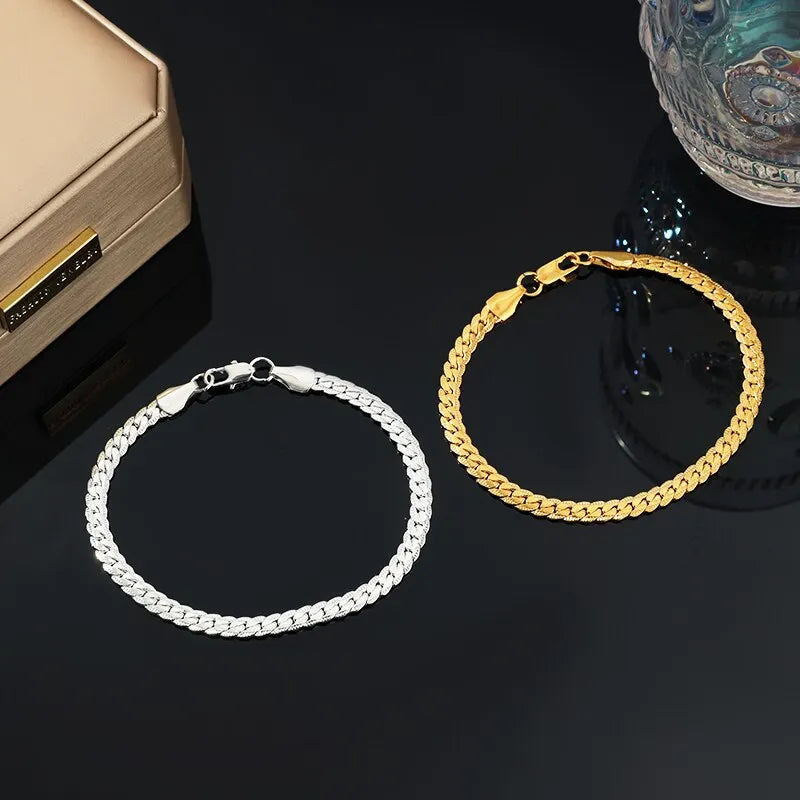 Unisex 5mm Copper Link Bracelet with Lobster Clasp | Gold & Silver