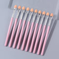 10Pcs Dual-Color Sponge Eyeshadow Brushes & Nail Smudge Sticks Eyeshadow Brush Set Nixie Pink