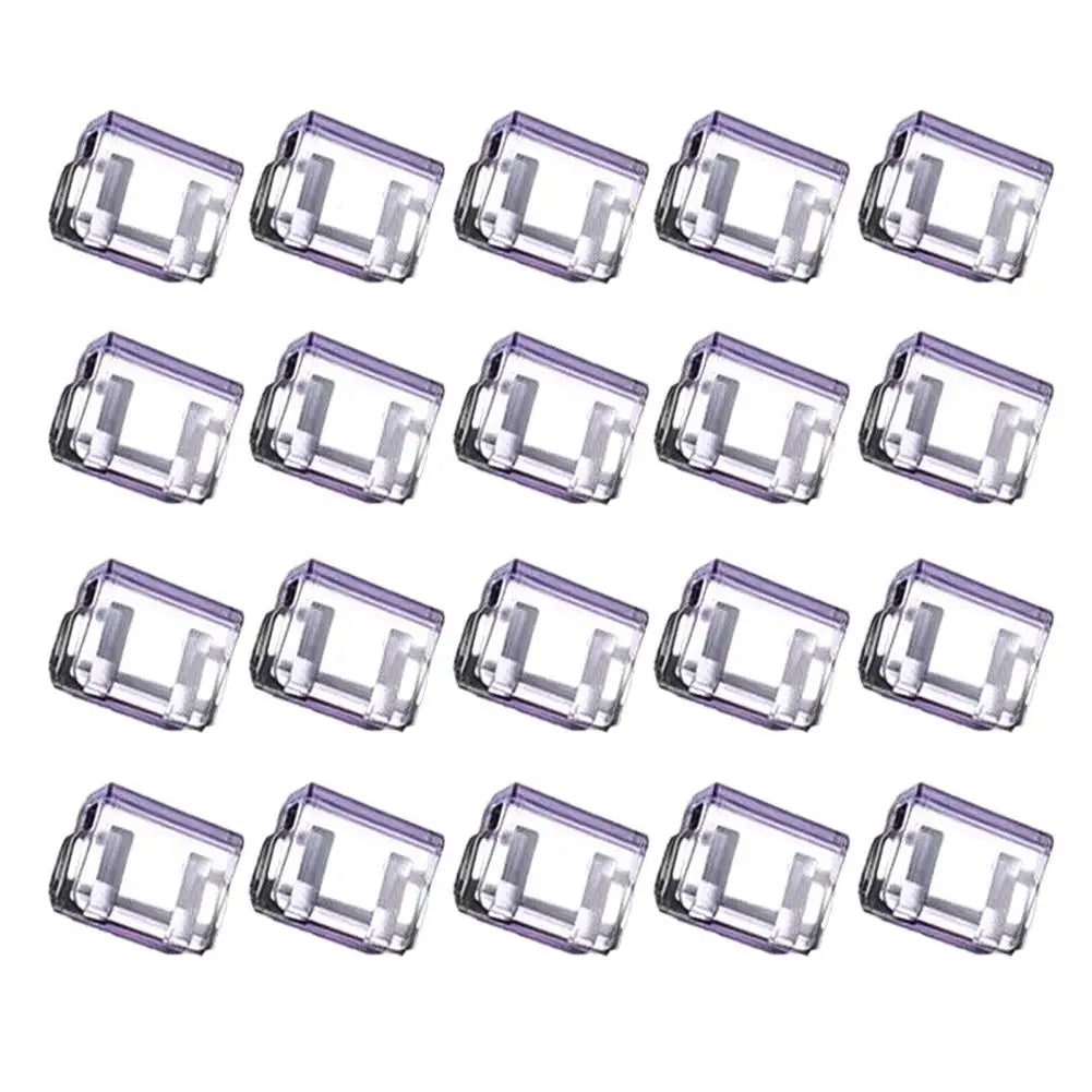 Transparent Push Clips with Storage Case | 20 or 40 Pcs Binder Clips Set Nixie Purple 40pcs