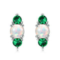 Pink Simulated Opal Dangle Stud Earrings | Wedding Jewelry Gift Dangle Stud Earrings Nixie green