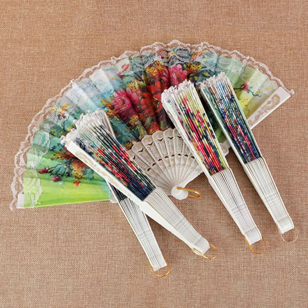Vintage Lace Floral Folding Hand Fan – Wedding & Party Folding Hand Fan Nixie
