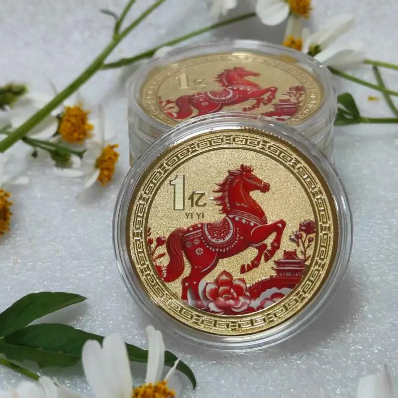 2026 Year of the Horse Chinese Lucky Coins | Metal Souvenir Commemorative Coin Nixie