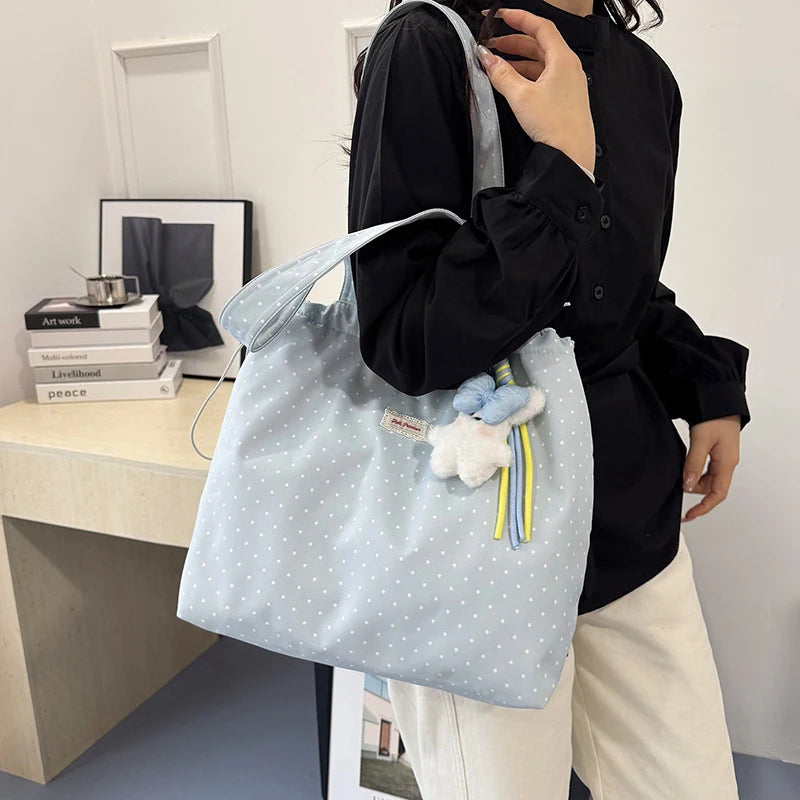 Polka Dot Korean Crossbody Tote Bag – Large Capacity Women's Bag Women's Crossbody Tote Nixie