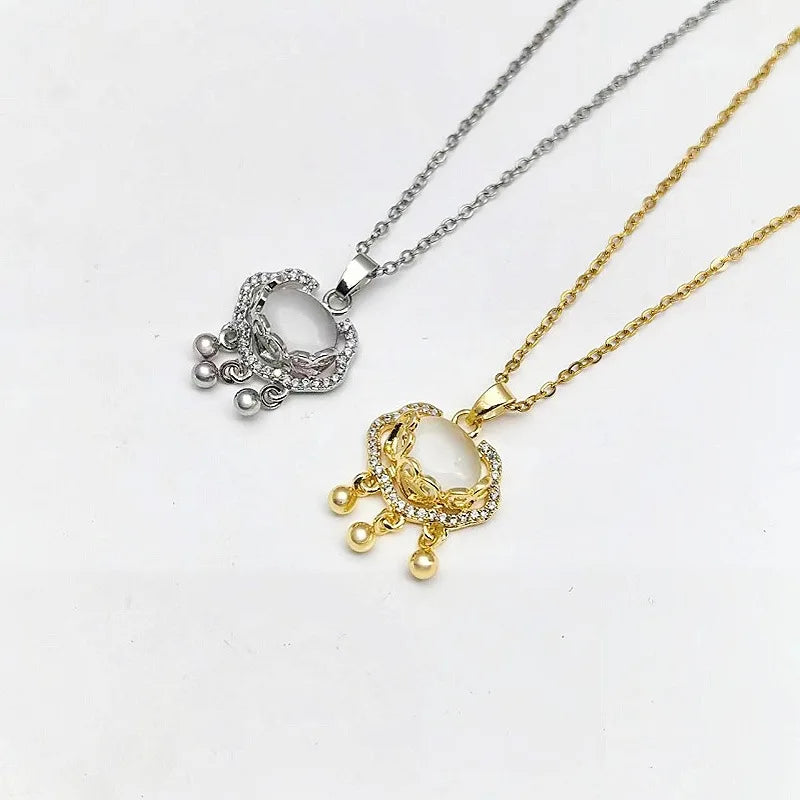 Copper Opal Safety Lock Pendant Necklace for Women | Nixie Pendant Necklace Nixie