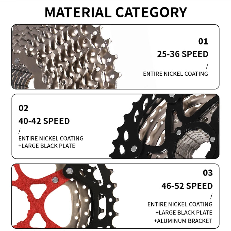 BUCKLOS Bike Cassette 8-12 Speed MTB Road Shimano HG Sprocket Bike Cassette Nixie