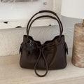 Nixie Drawstring Bucket Bag – Large PU Leather Tote for Women
